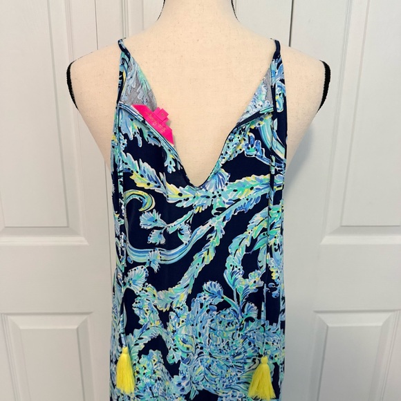 Lilly Pulitzer Pima Cotton Blue and Green Halter‎ Women’s Dress size Medium - Picture 7 of 16